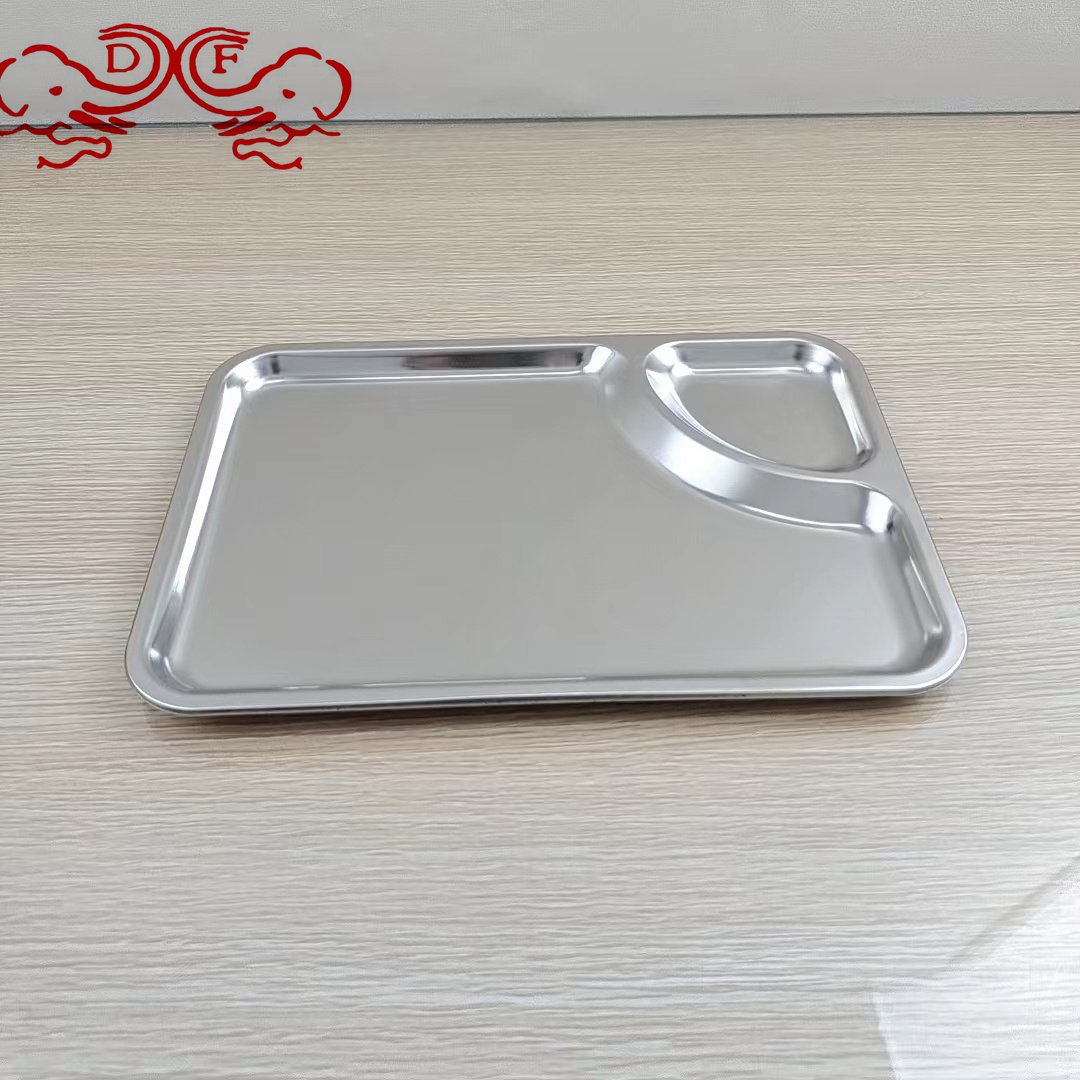 DF68799 不锈钢方形盘烧烤盘子菜碟银色商用平底盘韩式小吃盘DF TRADINGHOUSE 细节图