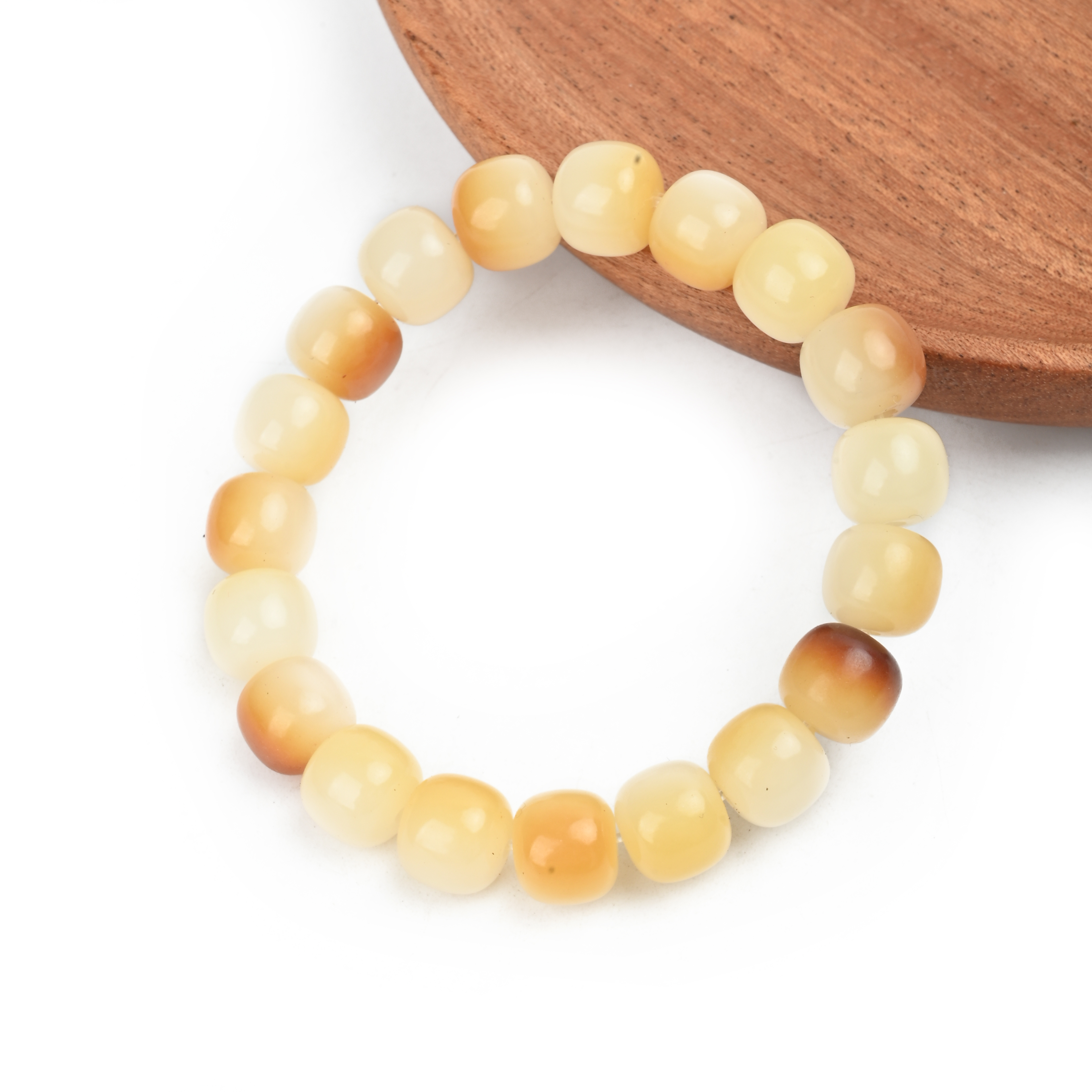 Magnetic yellow bead bead bracelet, magnetic yellow bead root bracelet, gradient color soft bead beads around fingers Specification image