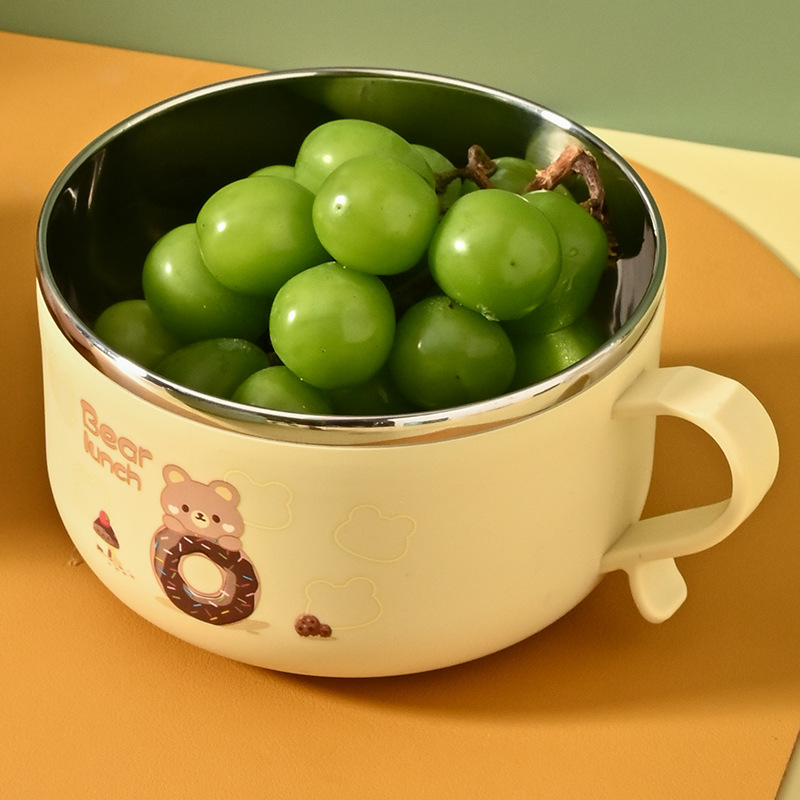 M73-9999-1 Stainless steel instant noodle bowl, cartoon stainless steel round lunch box, Chinese portable heat-insulating stainless steel Application Scenario