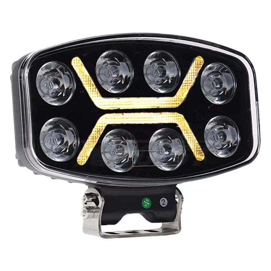 Euro truck LED light, Volvo headlight, work light, 10-inch white light, yellow light, lens light full figure