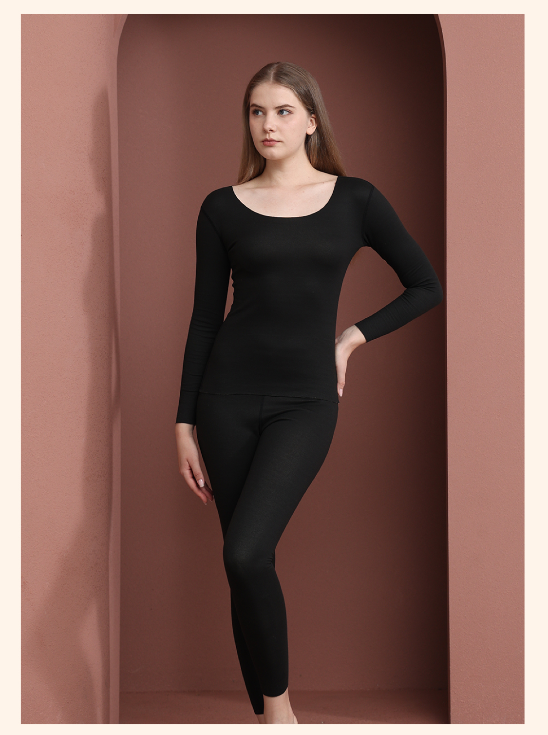 Empire 2826 Cationic Women's Thermal Underwear Set Boneless Women's Undershirt Light Warm Technology Skin Soft And Comfortable Warm Set undefined