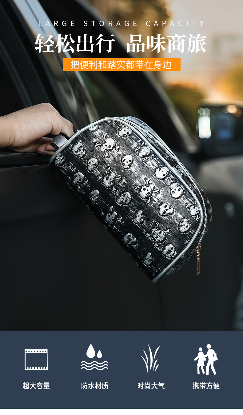 T旅行洗漱收纳袋便携防水手提包男士洗漱包复古洗浴用品大容量包详情1