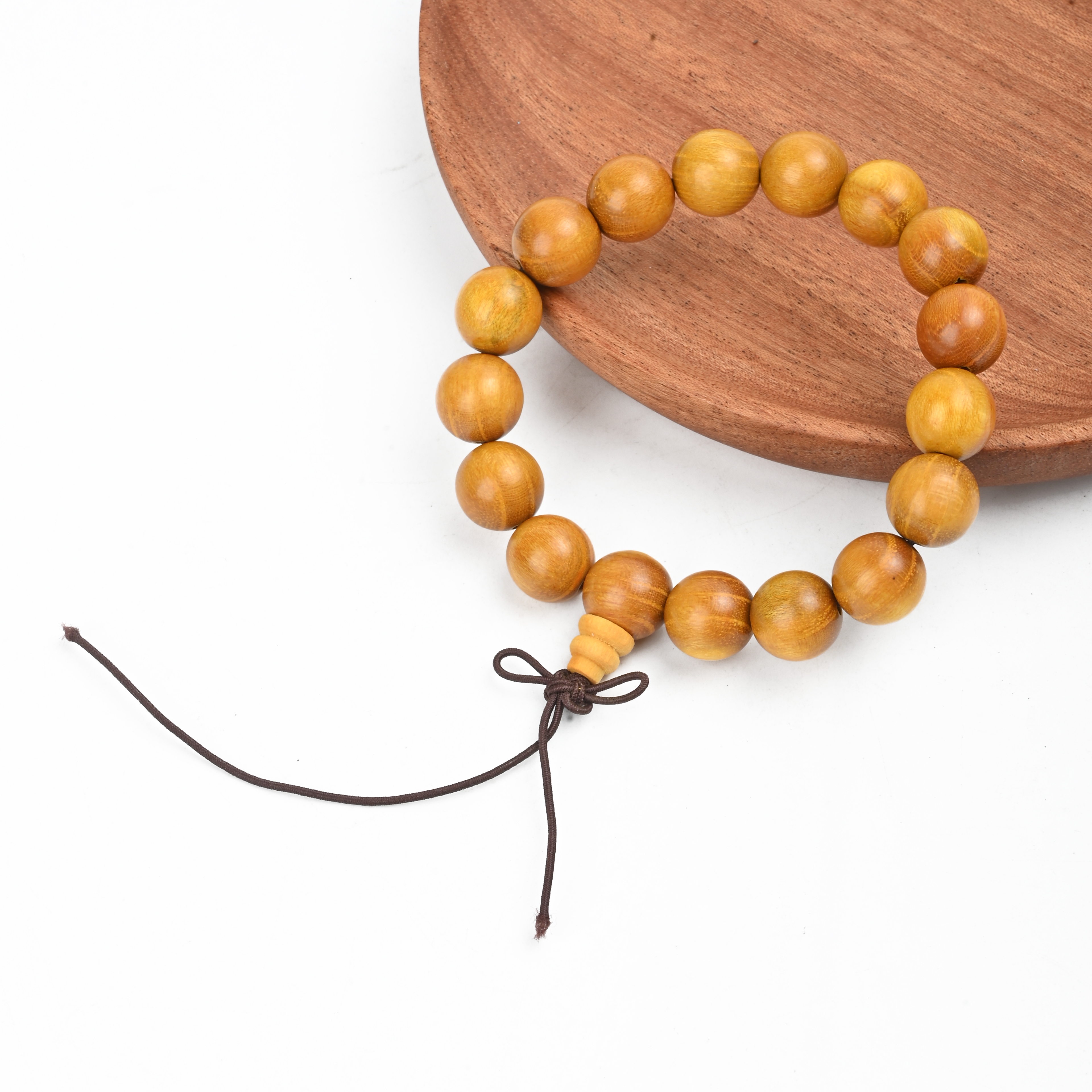Peach wood bracelet for men and women, couple design, wooden carving jewelry, single-circle cultural play beads, small gifts for the Qixi Festival Specification image