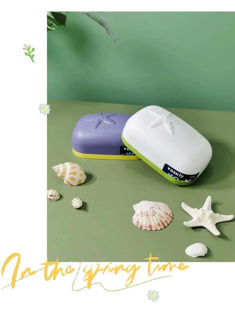 W60-VSK-017 Creative Plastic Soap Box, split-type draining soap box, laundry soap, soap rack, portable with lid for student dormitories detail image 11