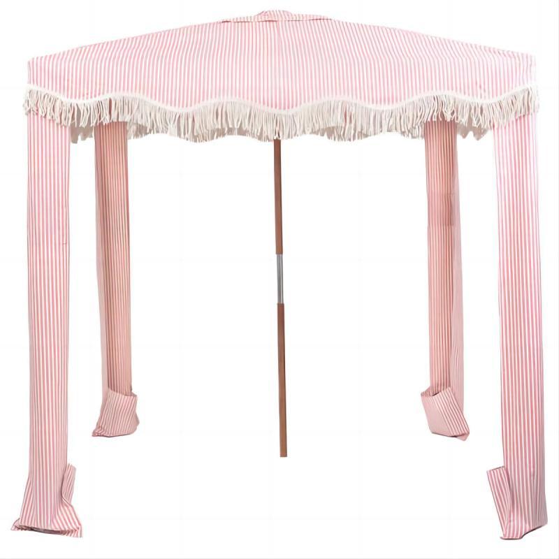 85公分条纹沙滩伞/POE透明雨伞/85公分条纹白底实物图