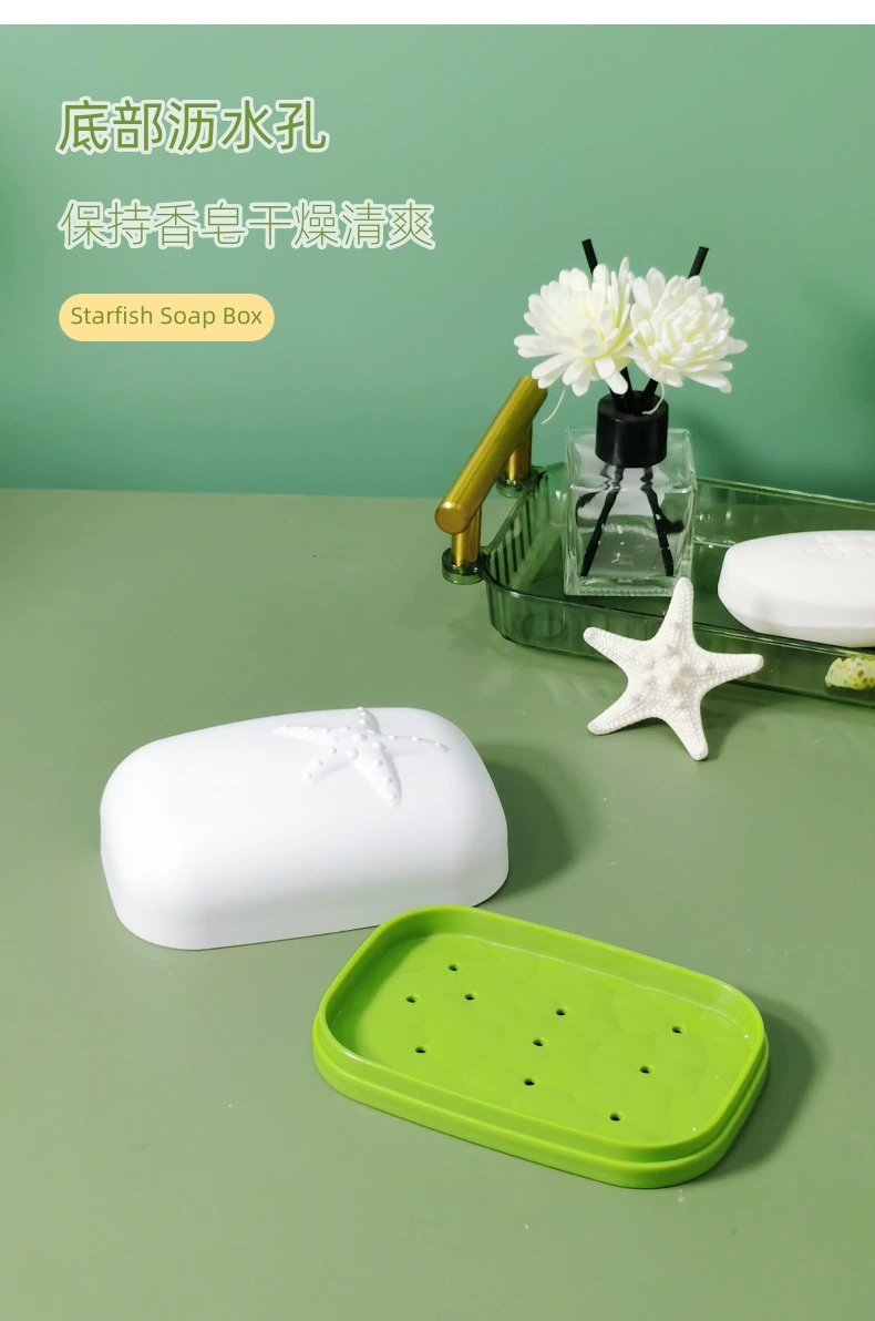 W60-VSK-017 Creative Plastic Soap Box, split-type draining soap box, laundry soap, soap rack, portable with lid for student dormitories detail image 5