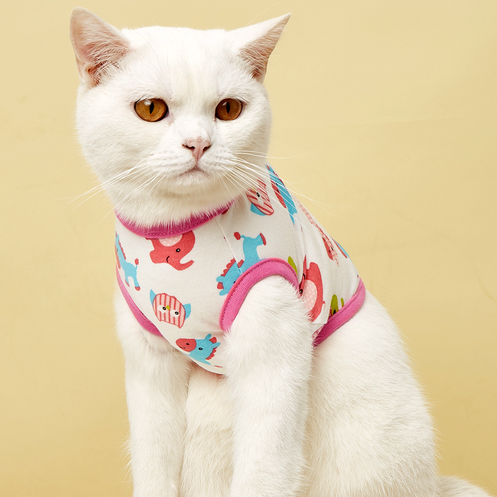 T新款可爱卡通无袖宠物马甲纯棉宠物衣服春夏清凉舒适狗猫背心衣详情13