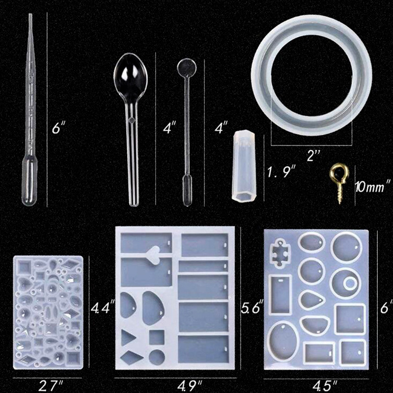 227件套diy水晶滴胶模具工具组合套装手镯吊坠环氧树脂套装详情2