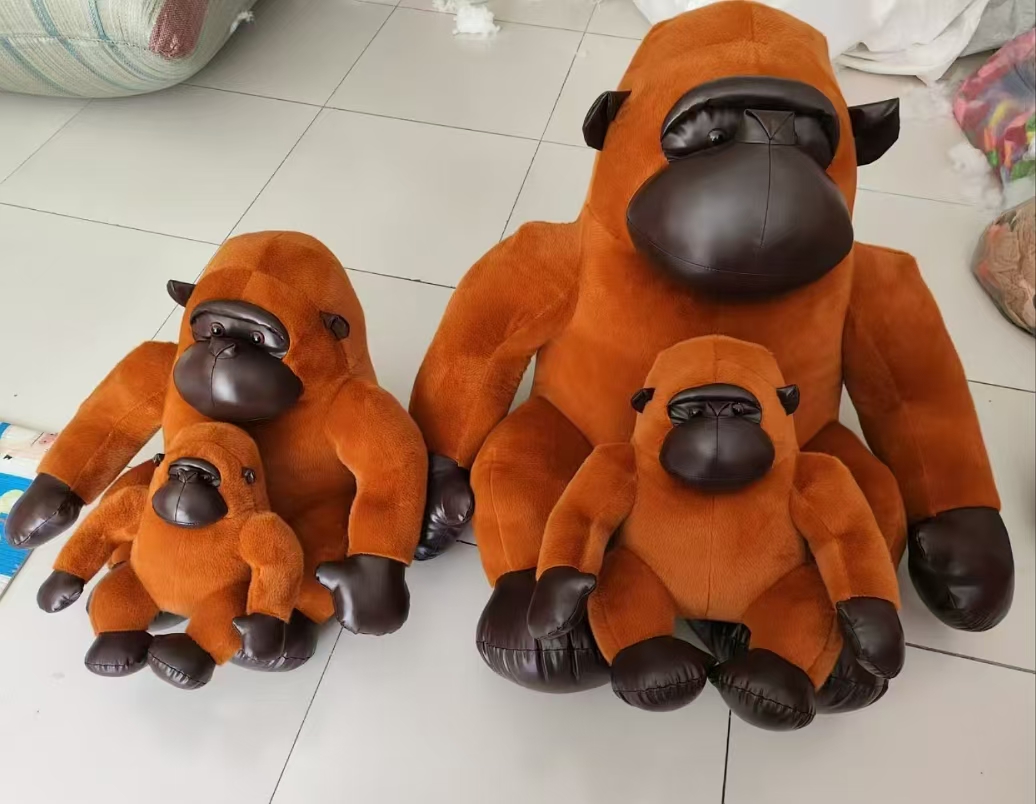 New Gorilla plush pillow, black diamond plush toy doll, cloth doll, mink fabric, leather case pic 1