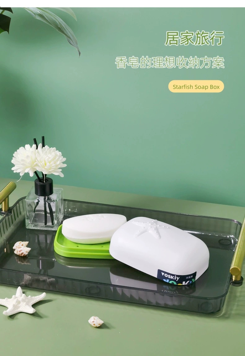 W60-VSK-017 Creative Plastic Soap Box, split-type draining soap box, laundry soap, soap rack, portable with lid for student dormitories detail image 7