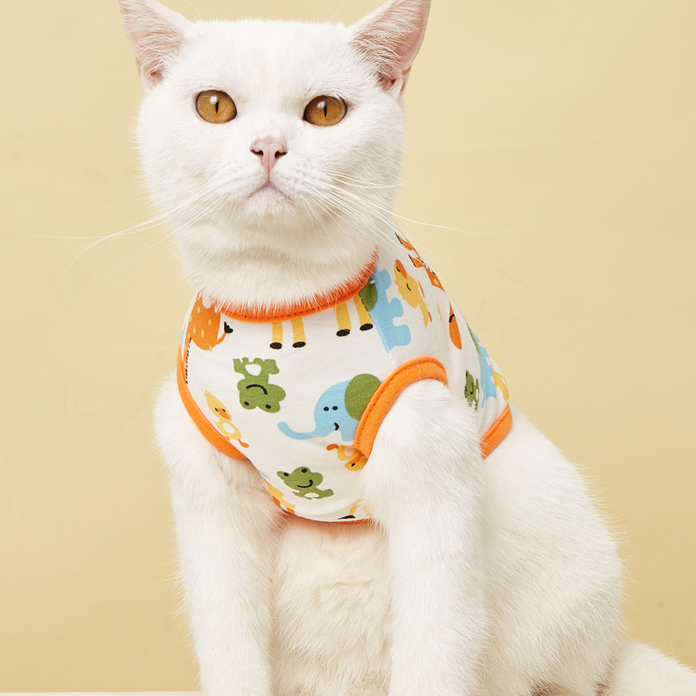 T新款可爱卡通无袖宠物马甲纯棉宠物衣服春夏清凉舒适狗猫背心衣详情11
