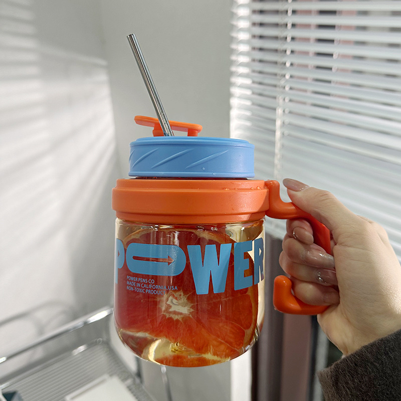 Z37-G749 water cup for girls, high appearance level, straw, large belly cup, new large-capacity office handle water bottle with tea strater details Picture