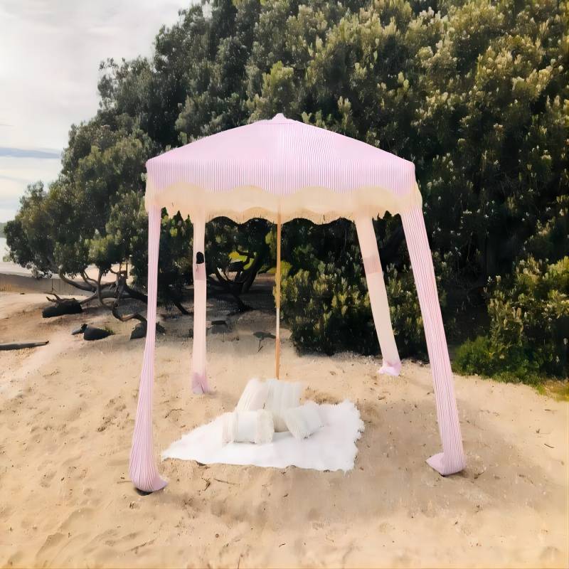 户外海滩棉流苏榉木四方伞露营帐篷伞遮阳四角防晒沙滩伞定制详情2