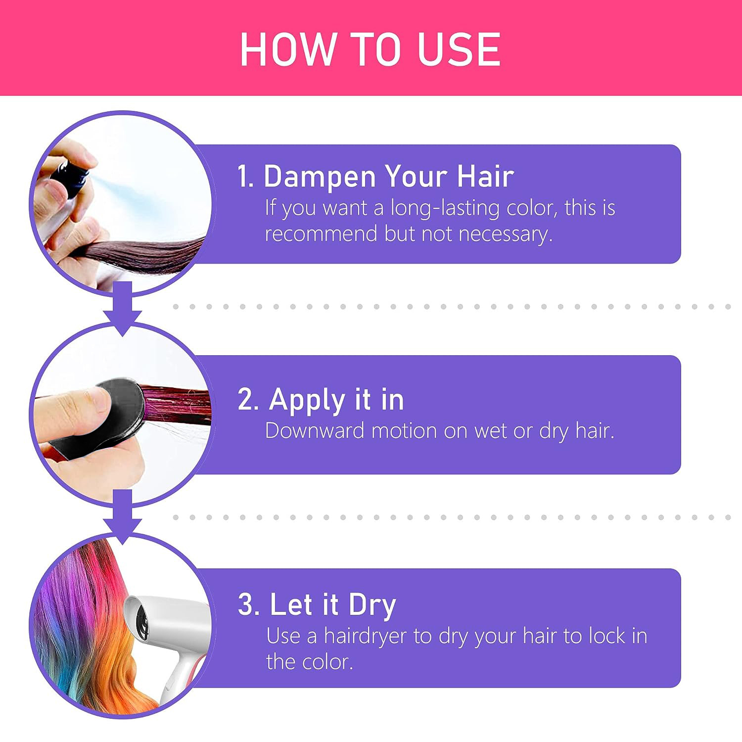 6-color hair dye powder in stock for export, disposable color hair dye powder, easy to color and clean Application Scenario