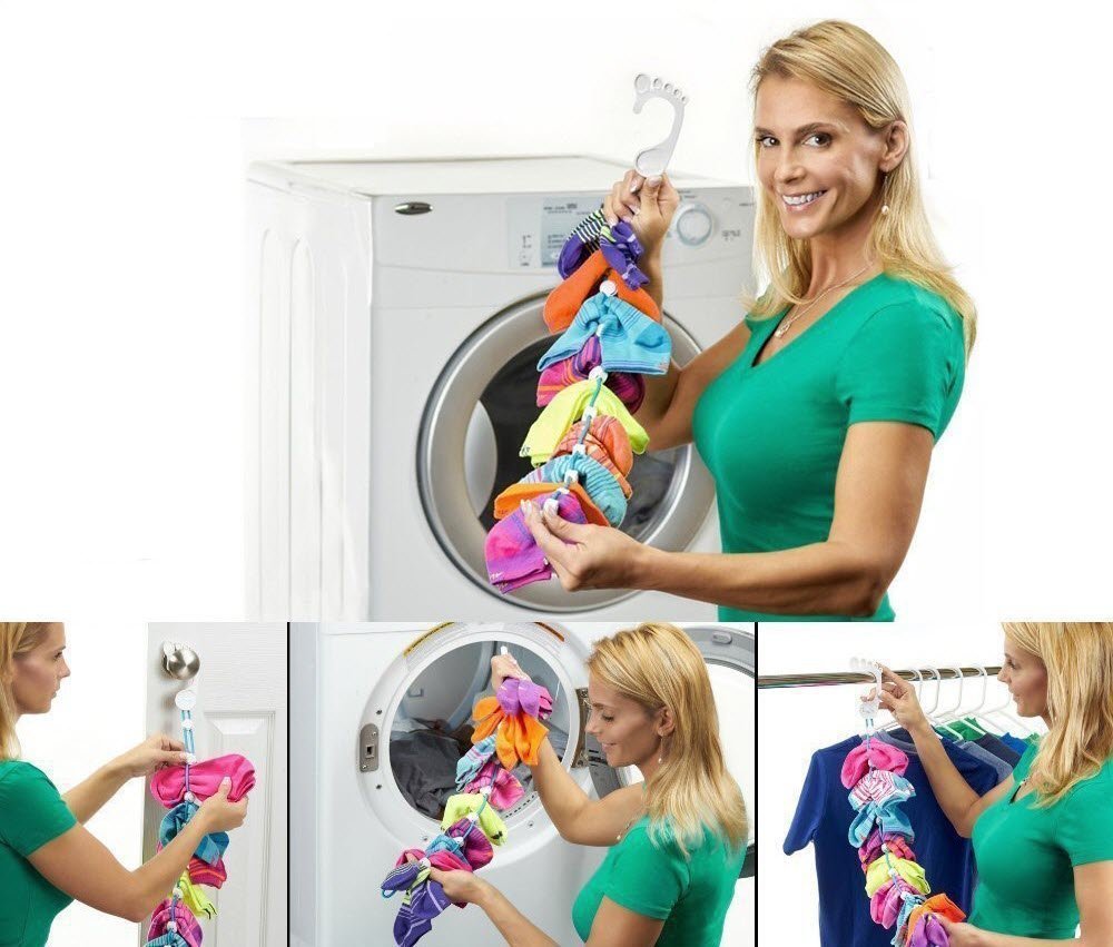 SOCK ORIGANIZER, sock washing assistant, TV sock hanger, and sock drying device