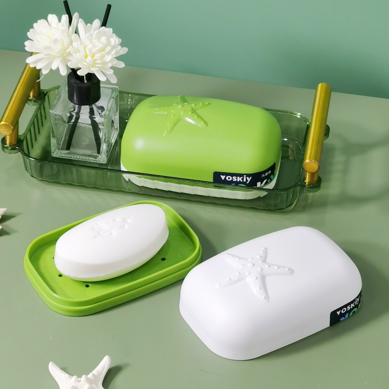 W60-VSK-017 Creative Plastic Soap Box, split-type draining soap box, laundry soap, soap rack, portable with lid for student dormitories