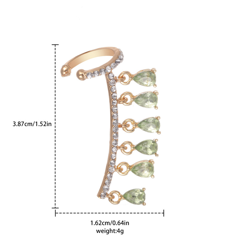 New Korean-style earrings, elegant water drop tassel earrings, forest-themed crystal zircon ear clips and stud earrings in one piece Application Scenario