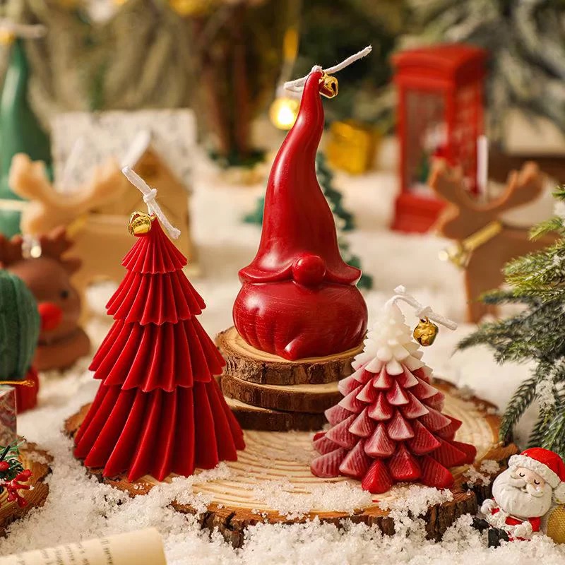 ins香薰圣诞树蜡烛可爱圣诞树造型圣诞节氛围大豆蜡礼物摆件