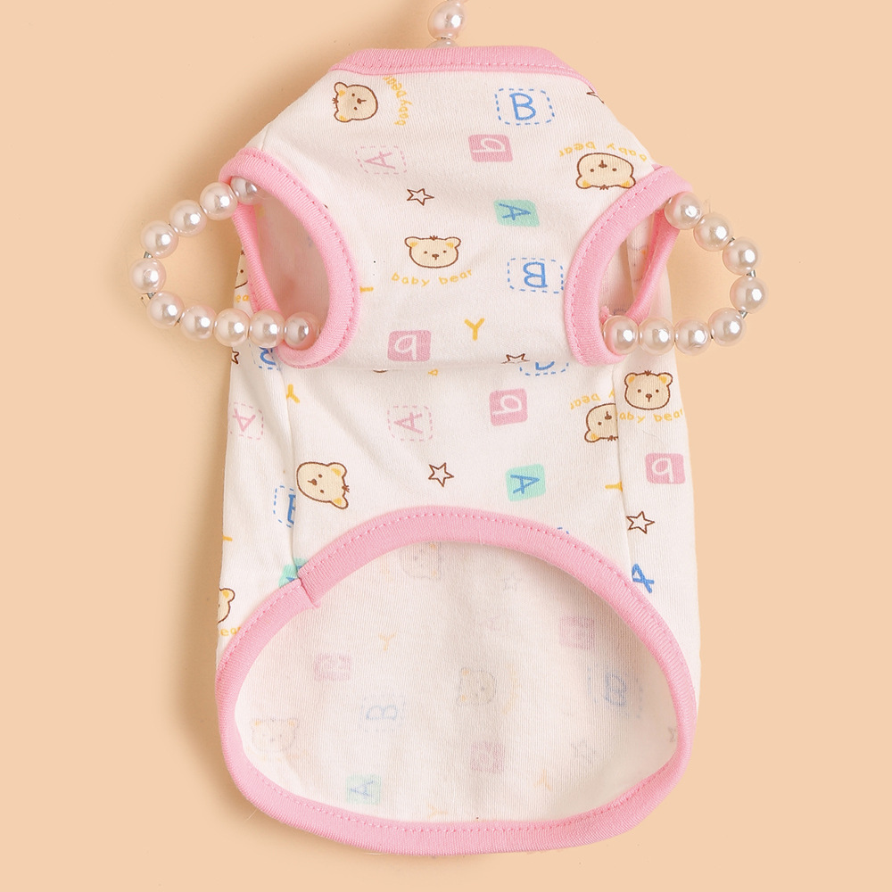 T新款可爱卡通无袖宠物马甲纯棉宠物衣服春夏清凉舒适狗猫背心衣详情4