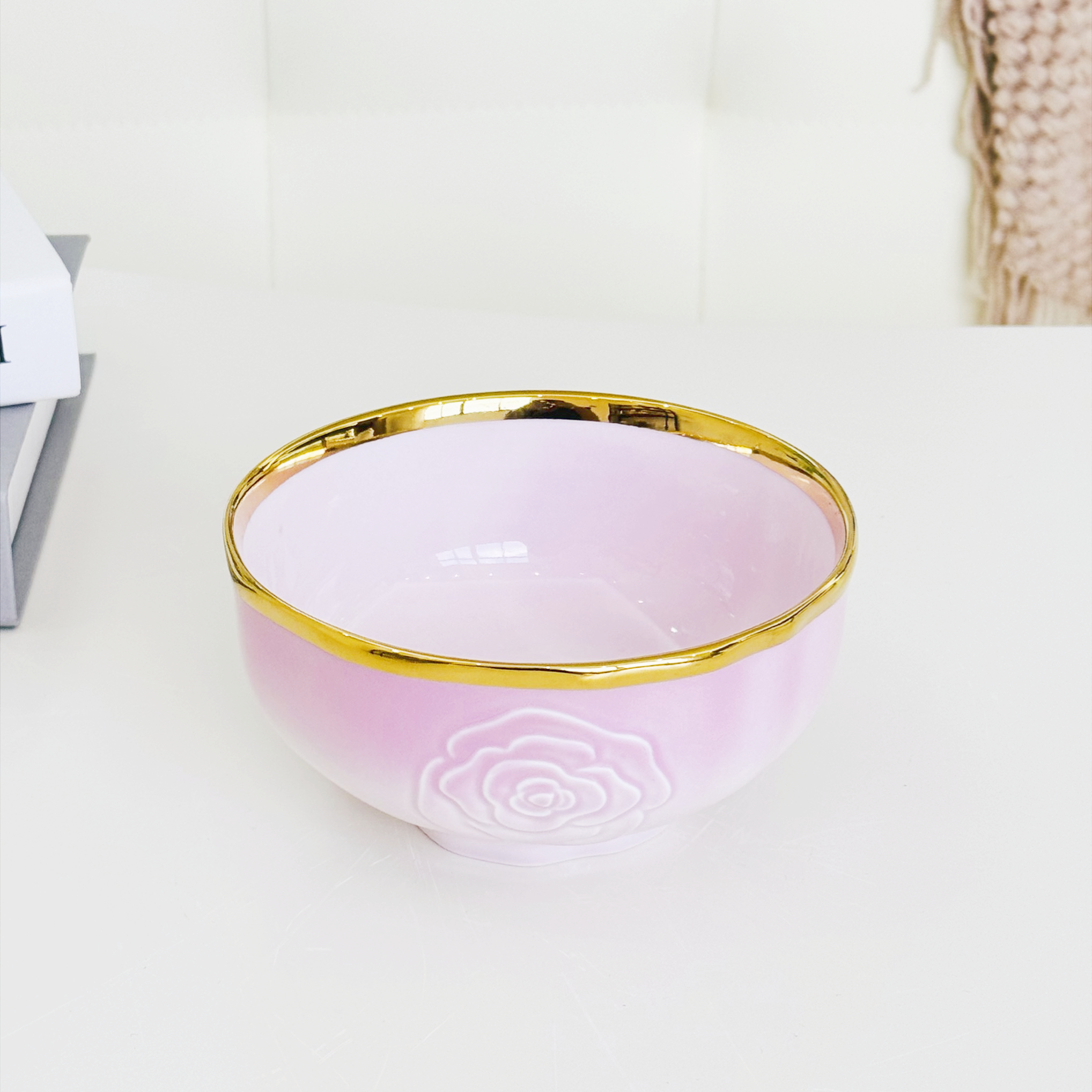 A set of household light luxury high-end bone China ancient-style printed bowls, cherry blossom pink 2024 new fish plates, bowls and chopsticks, beautiful Chinese simple style, popular Japanese plates, ceramic bowls and plates, high appearance level ceramic tableware set Item Picture