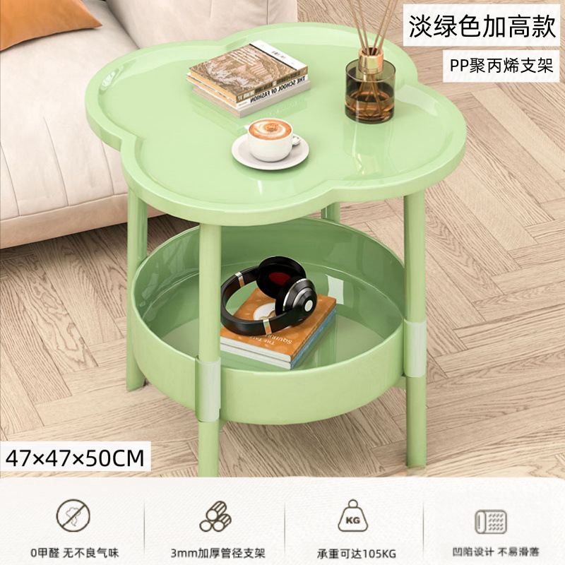 Trendy small coffee table, modern and simple table, living room mobile storage rack, cream sandblasted hair side cabinet, creative side table details Picture