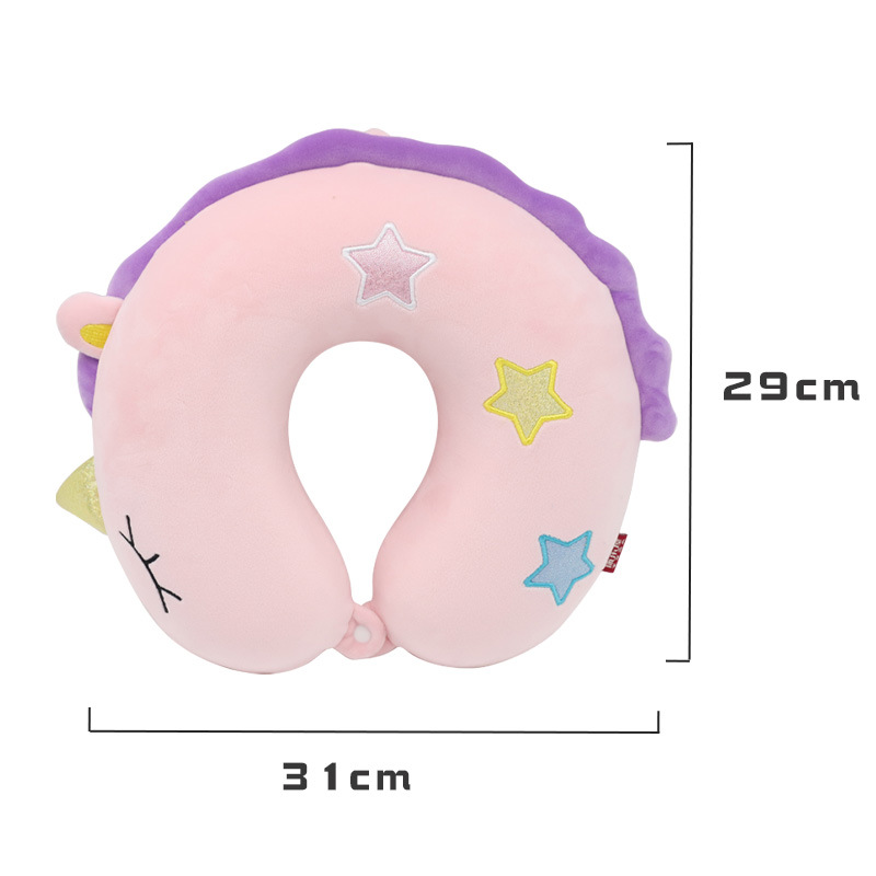 Memory foam Unicorn U-shaped pillow order, Kangle House Cartoon cute animal neck pillow, car neck order Specification image
