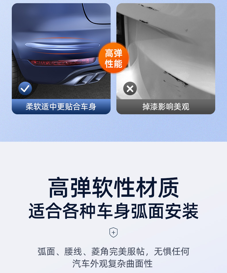 汽车前后保险杠防撞条防刮蹭神器车门防撞保护条装饰贴车身防撞条详情7