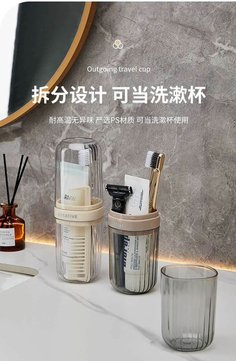 J06-6825 Travel Toothbrush, Mouthwash, Toothache Set, Toothbrush Cup, Covered toothpaste box, Portable Toiletry cup detail image 7