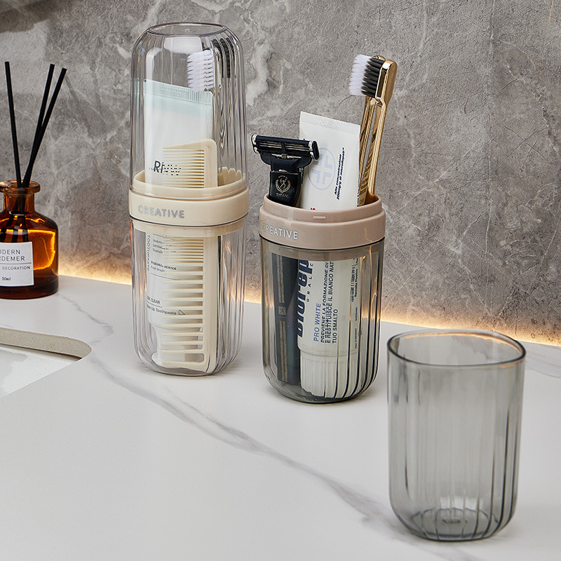 J06-6825 Travel Toothbrush, Mouthwash, Toothache Set, Toothbrush Cup, Covered toothpaste box, Portable Toiletry cup