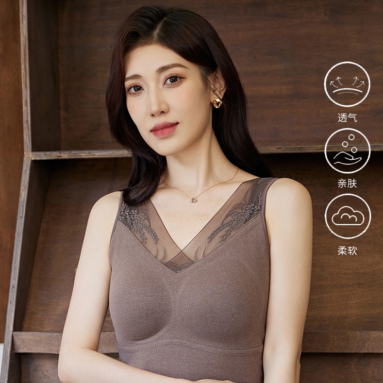 Imperial 8815 Graphene Wheat Lace Thermal Vest Double Side Brushed Fixed Cup Thermal Underwear Women's Undershirt Vest Application Scenario