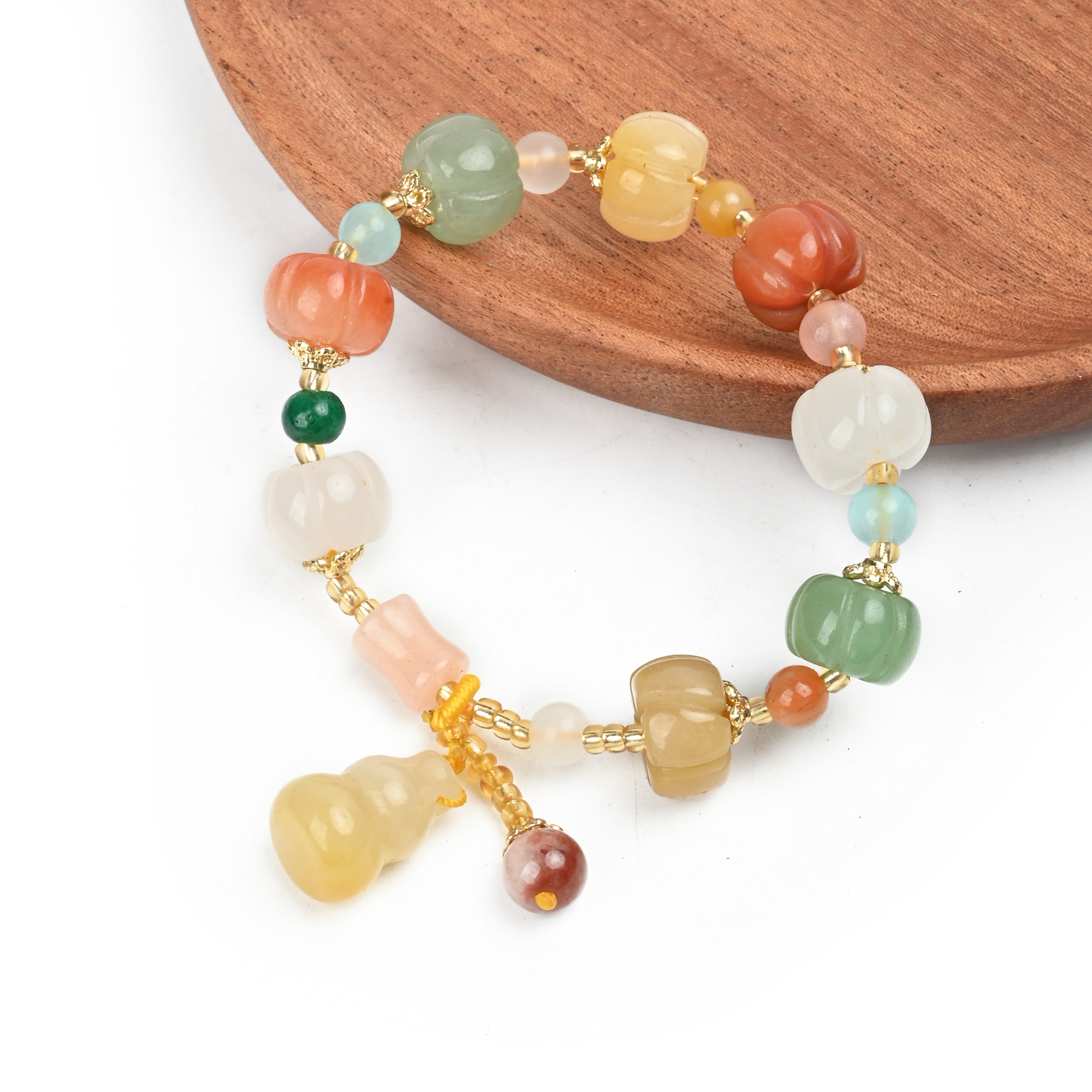 Yushui Pumpkin bracelet, a new ethnic-style beaded bracelet, a new Chinese-style ancient Zen-inspired bracelet