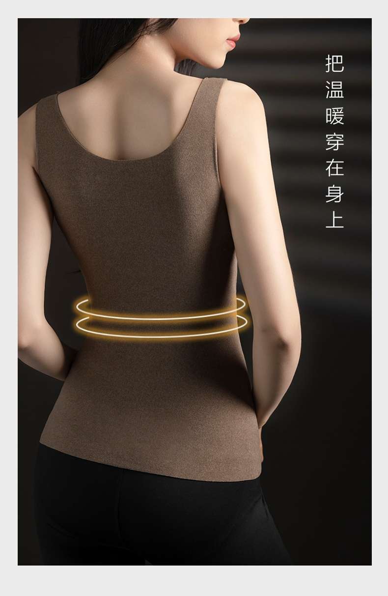 Imperial 8816 Velvet Lace Sexy Warm Vest For Women Thermal Underwear Seamless V-Neck Lace Fixed Cup Warm Women's Base Shirt Application Scenario