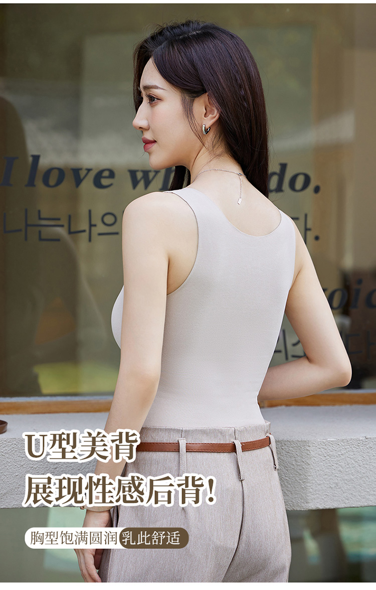 Empire 8820 Down Silk Double Eyelash Lace Thermal Vest Graphene Self-Heating Thermal Underwear Fixed Cup Women's Undershirt Vest undefined