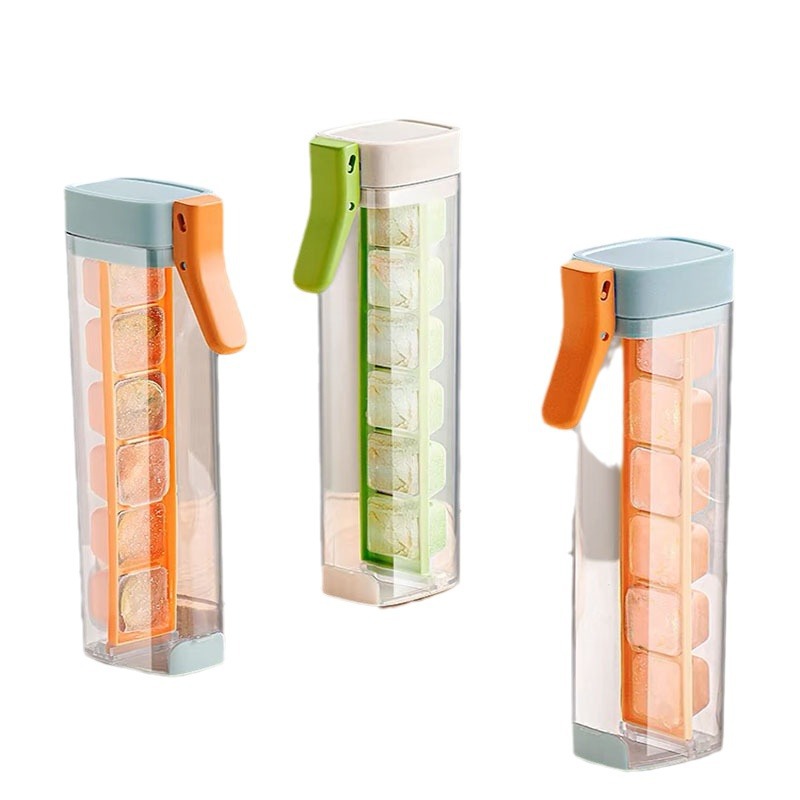 Ice cube mold press-type ice cube tray, food-grade modern ice-making storage box, a household refrigerator ice freezing wonder Item Picture