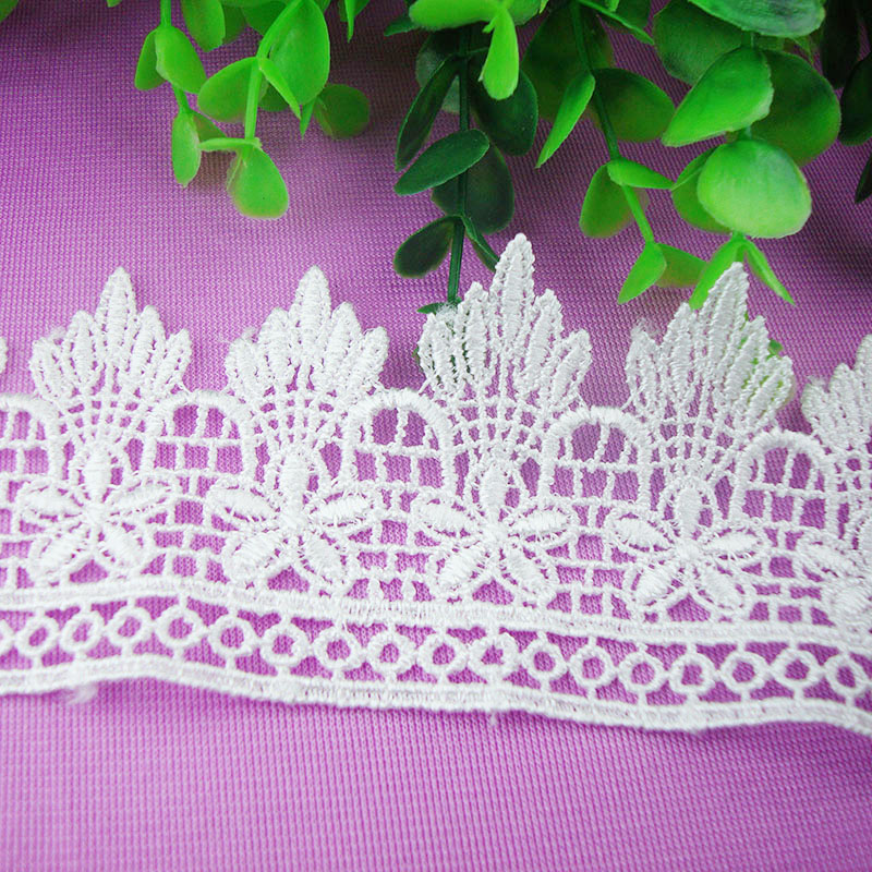 White water-soluble lace, circular embroidery, lace clothing collar, skirt hem, cuffs, handcrafted hair accessories Specification image