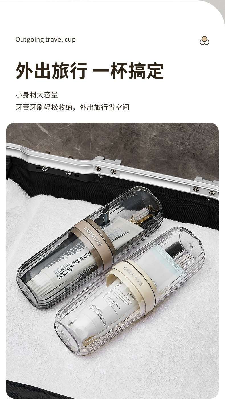 J06-6825 Travel Toothbrush, Mouthwash, Toothache Set, Toothbrush Cup, Covered toothpaste box, Portable Toiletry cup detail image 4