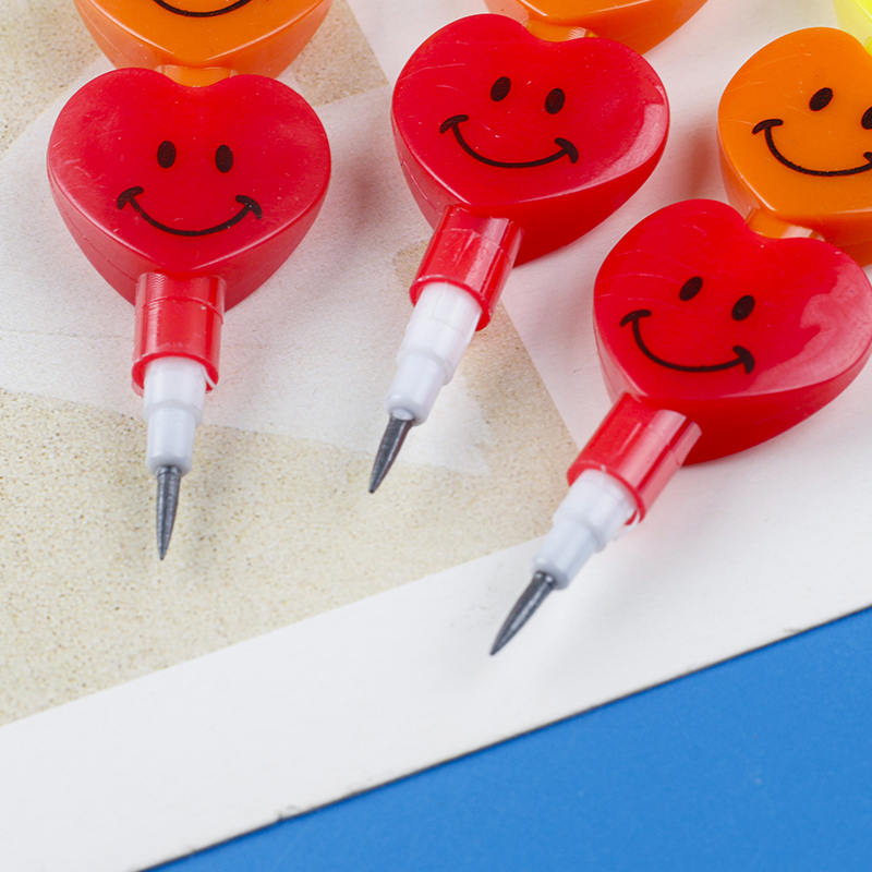 Cute smiling faces, hearts, push-button pencils, mechanical pencils, and movable pencils Item Picture