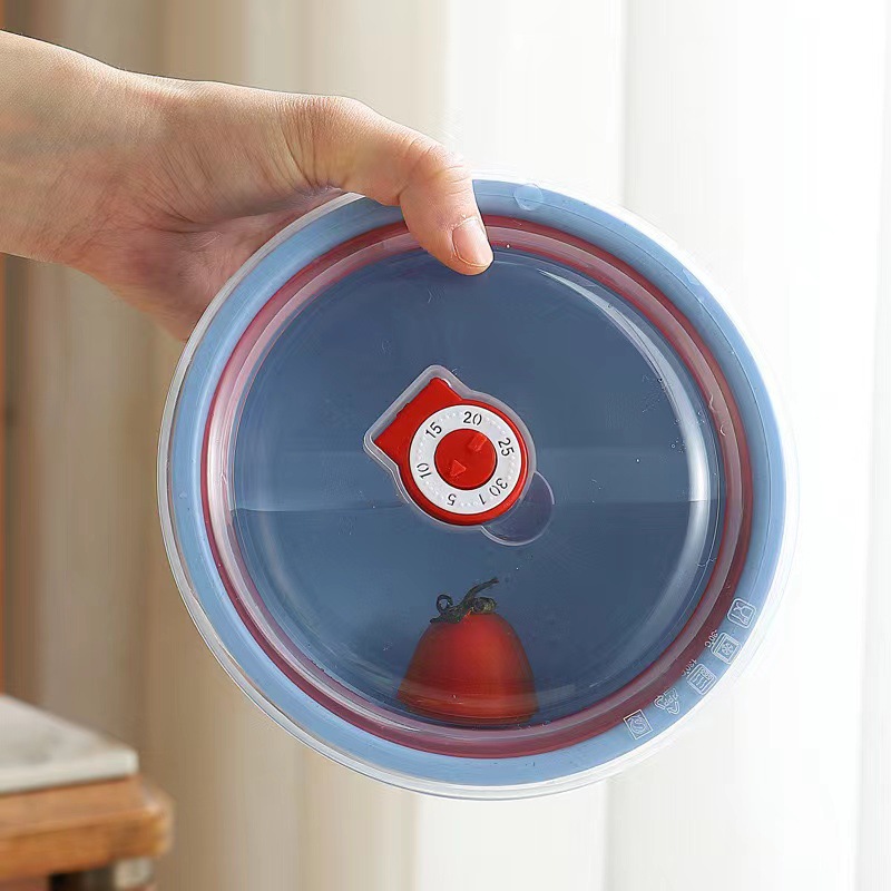 Round covered preservation bowl for wheat straw, microwave heating, refrigeration, portable storage, food-grade plastic preservation box Specification image