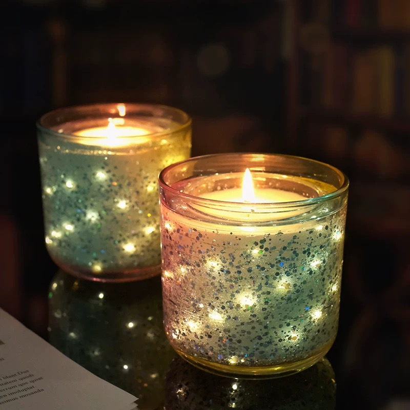 TiKToK handcrafted soy scented LED Galaxy Star candle Creative sleep-aid romantic Valentine's Day gift Specification image