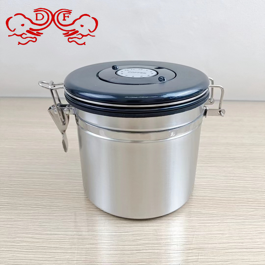 وعاء DF99088 مختوم حبوب البن 304 من الفولاذ غير القابل للصدأ مزود بصمامات تنفيس في المطبخ يحتوي على خزن مختوم DF Tradinghouse Application Scenario