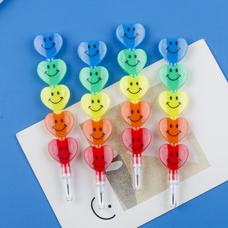 Cute smiling faces, hearts, push-button pencils, mechanical pencils, and movable pencils