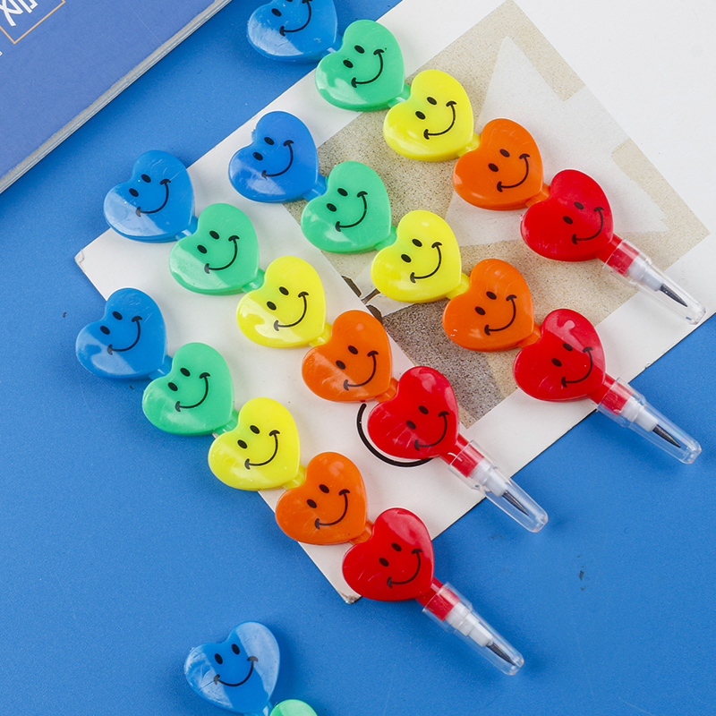 Cute smiling faces, hearts, push-button pencils, mechanical pencils, and movable pencils Application Scenario