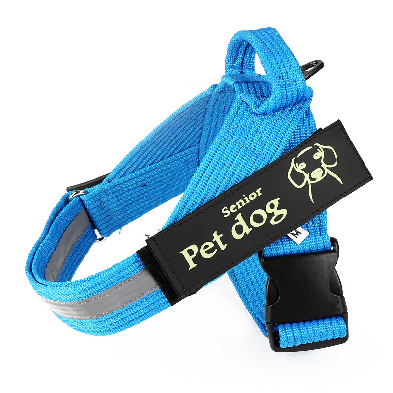 T-vest style k9 dog chest and back Golden Retriever Labrador dog leash, medium-sized large dog walking leash chest and back strap details Picture