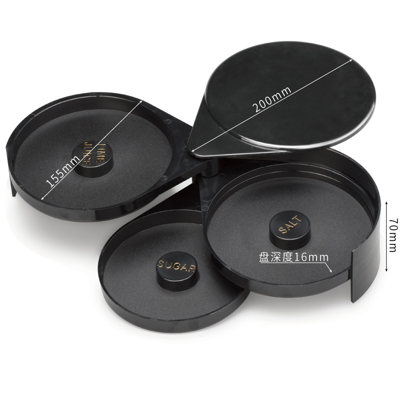 Salter Plastic three-layer salt side box Sugar side box Juice cocktail flavoring box