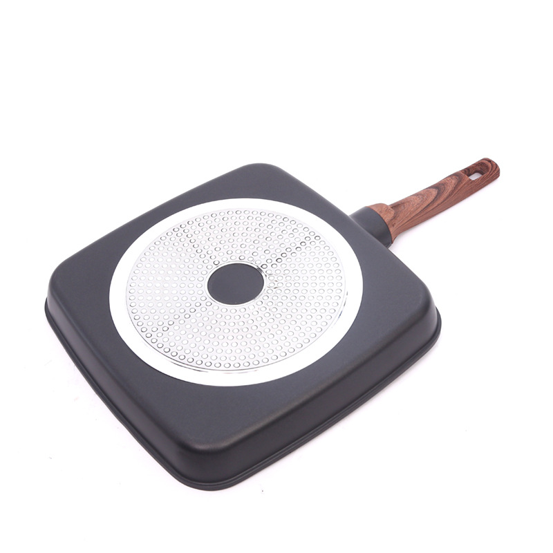 Breakfast three-in-one frying pan, multi-functional, multi-compartment, steak, flat frying pan, non-stick pan, egg frying, induction cooker, universal details Picture