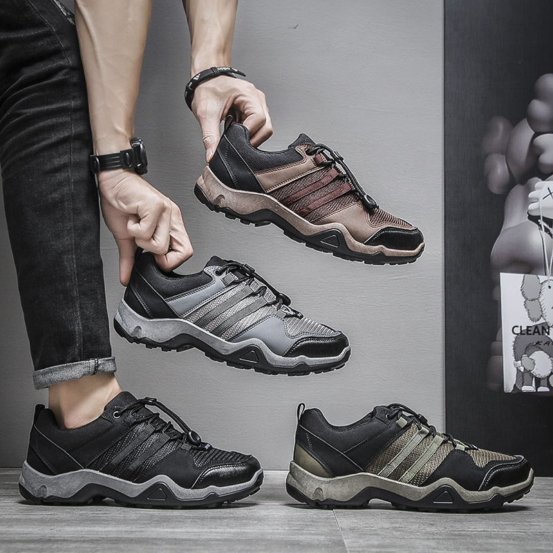 休闲运动鞋/男士一脚蹬/飞织跑鞋白底实物图