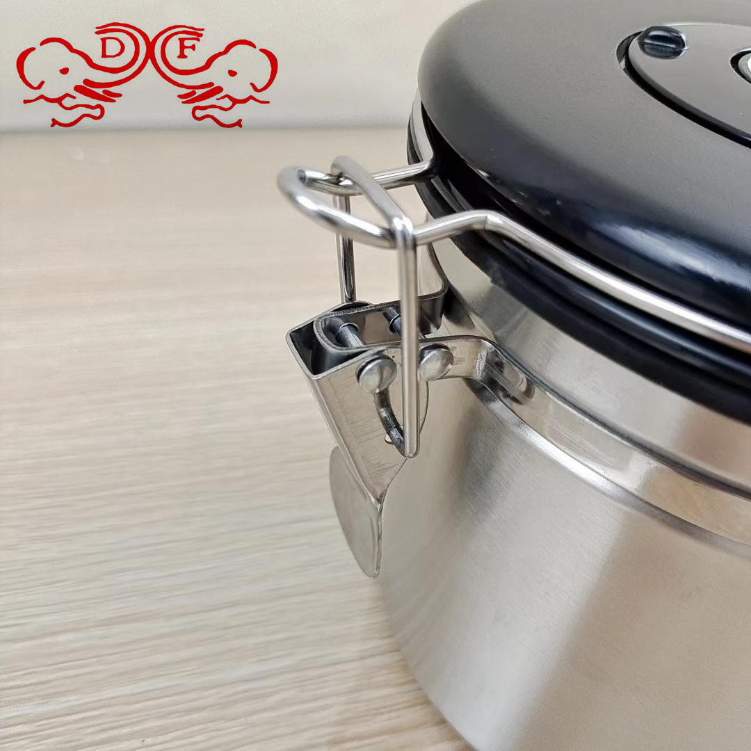 وعاء DF99088 مختوم حبوب البن 304 من الفولاذ غير القابل للصدأ مزود بصمامات تنفيس في المطبخ يحتوي على خزن مختوم DF Tradinghouse Specification image