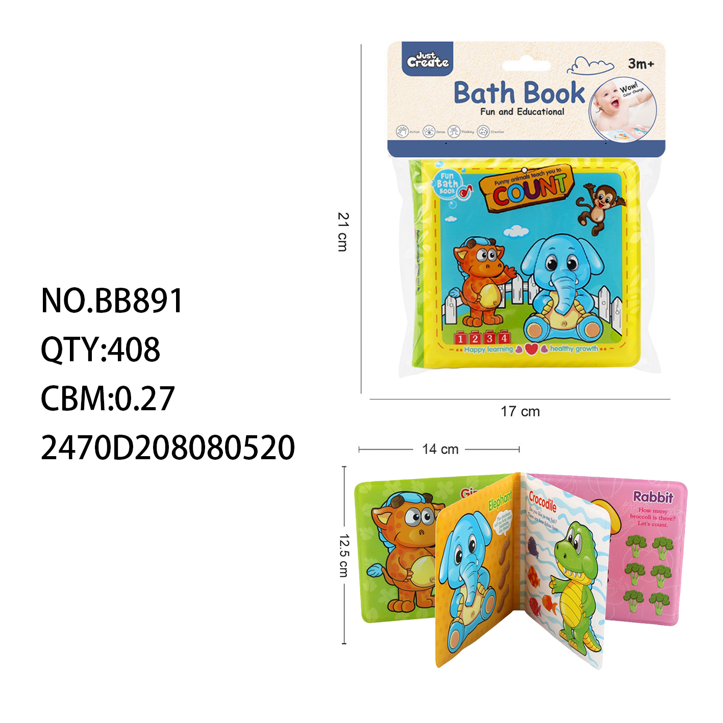 كتاب EVA للاستحمام (يحتوي على BB يسمى حبل الهاتف المحمول) 12.5*14 لعبة details Picture