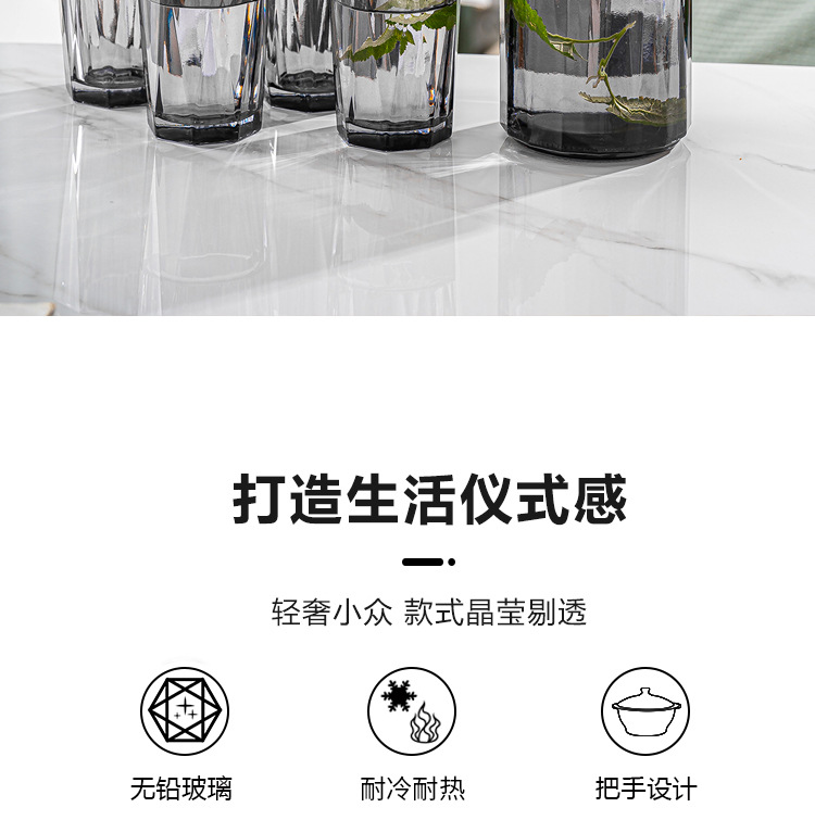 Glass cold water kettle, household high-temperature resistant cold water cup, heat-resistant explosion-proof large-capacity cold boiled water teapot set pic 2