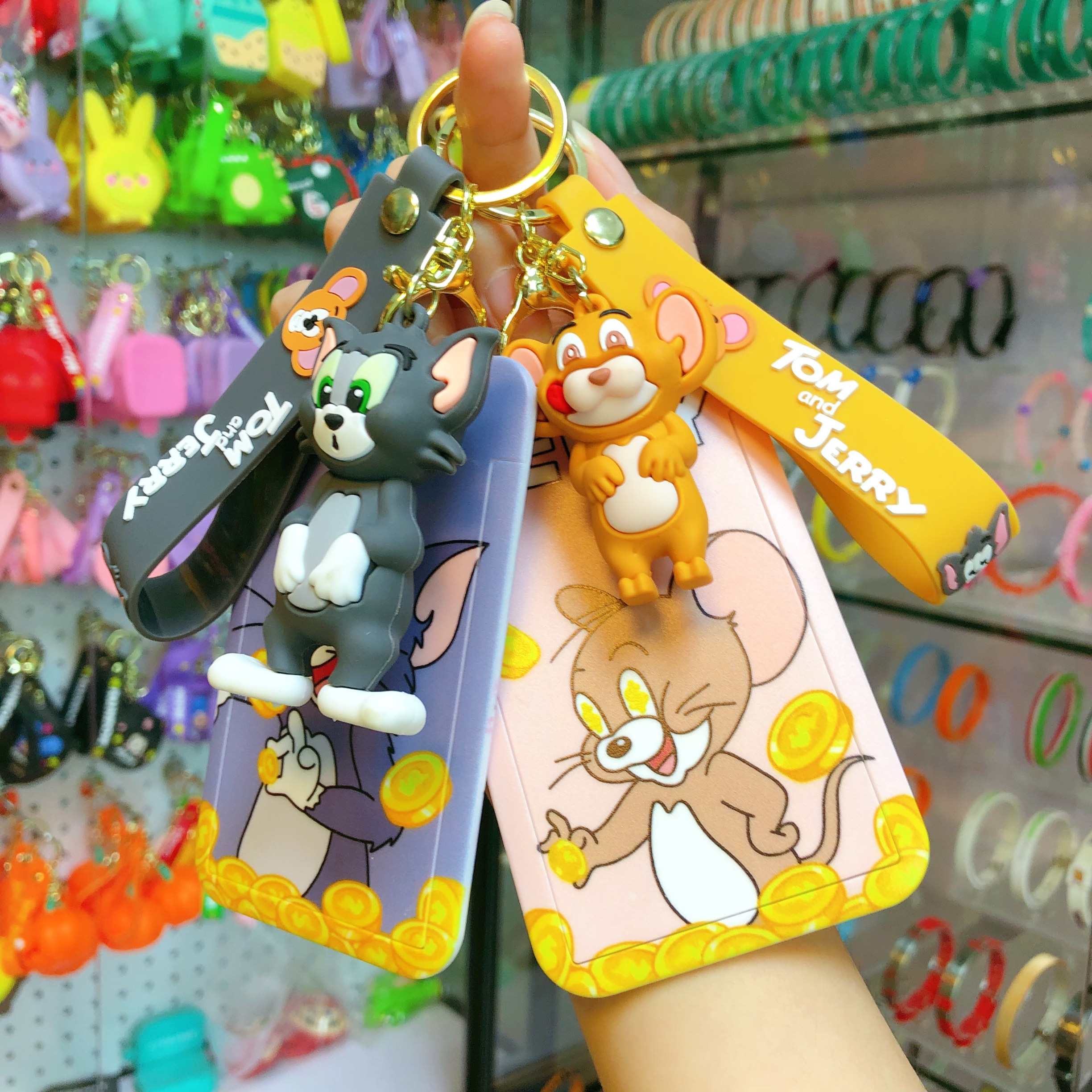 Wholesale of Tom and Jerry card cases, student meal cards, public transportation cards, ID cards, access control cards, protective cases, keychains and small gifts details Picture